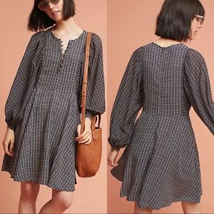 Anthropologie Black and White Mini Dress
